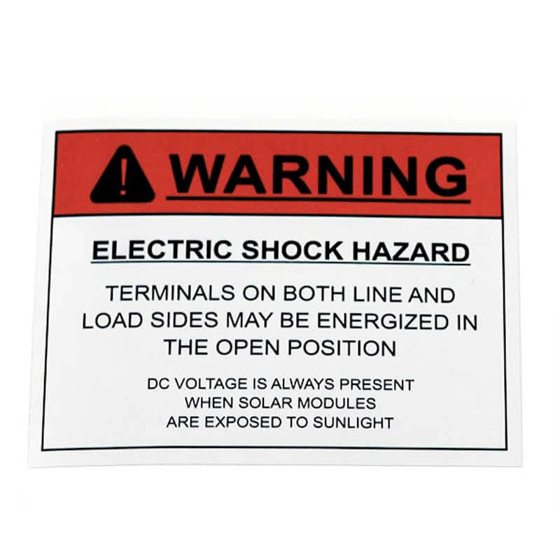 Warning Electric Shock Hazard Vinyl Decal